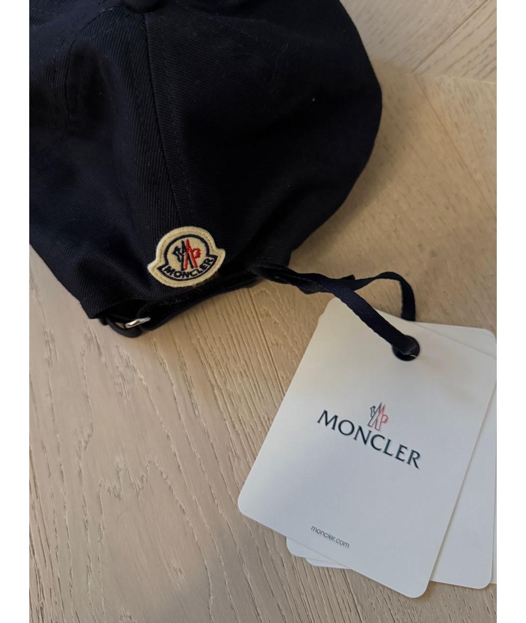 MONCLER Темно-синяя хлопковая кепка/бейсболка, фото 5