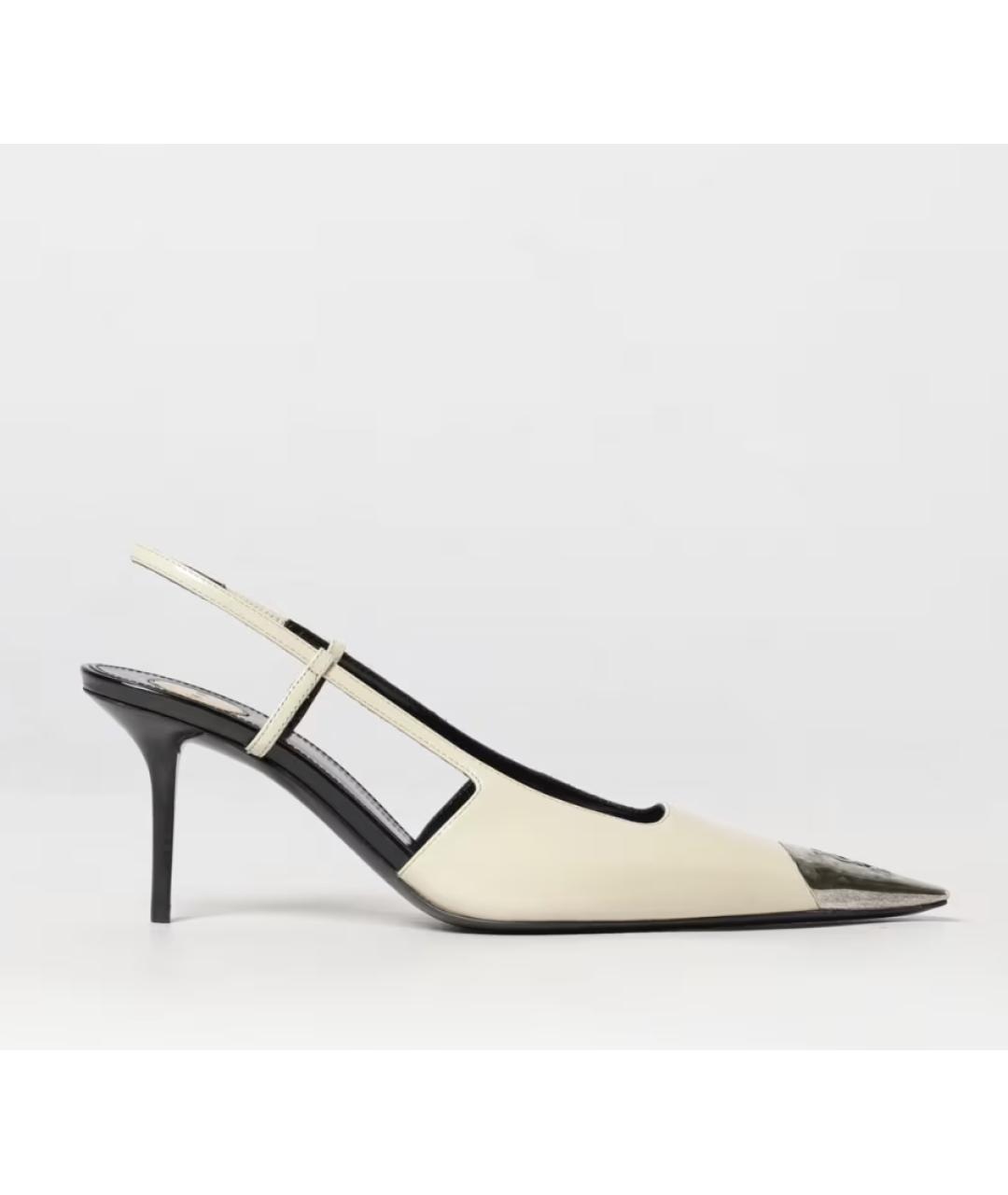 SAINT LAURENT Бежевые кожаные туфли, фото 3