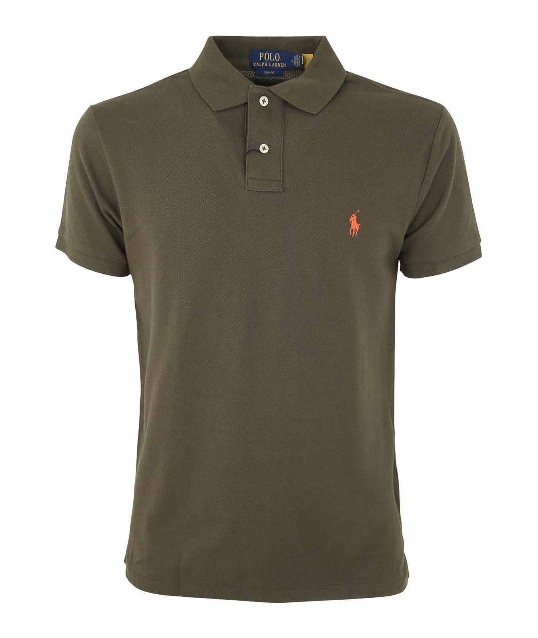 POLO RALPH LAUREN Зеленое хлопковое поло с коротким рукавом, фото 1