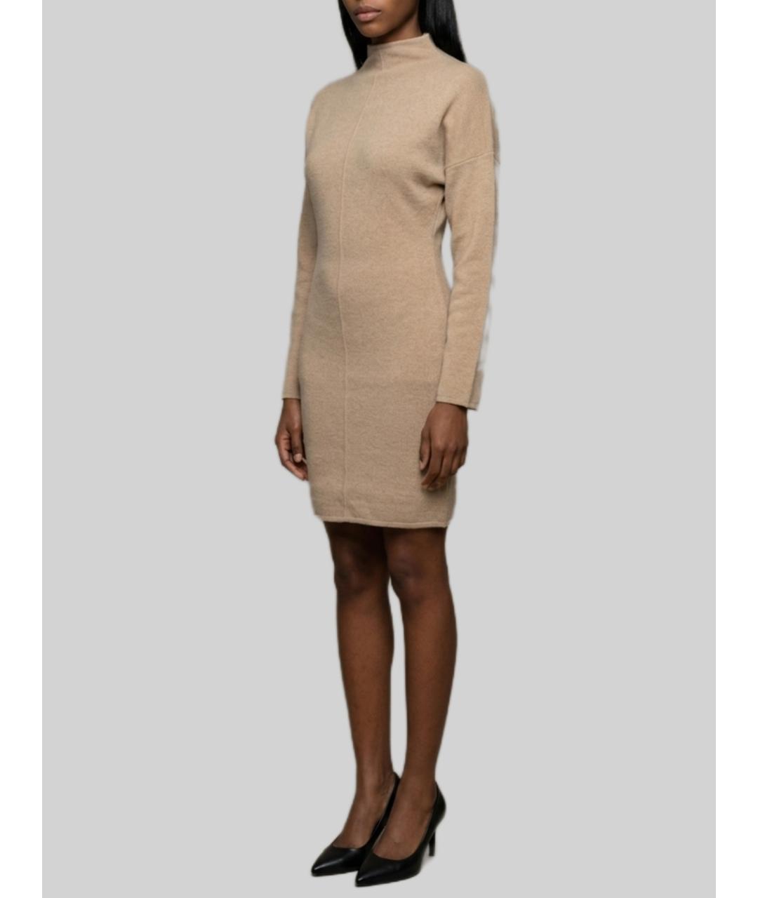 MAX MARA Бежевое шерстяное повседневное платье, фото 2