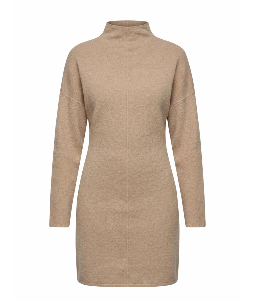 MAX MARA Бежевое шерстяное повседневное платье, фото 1