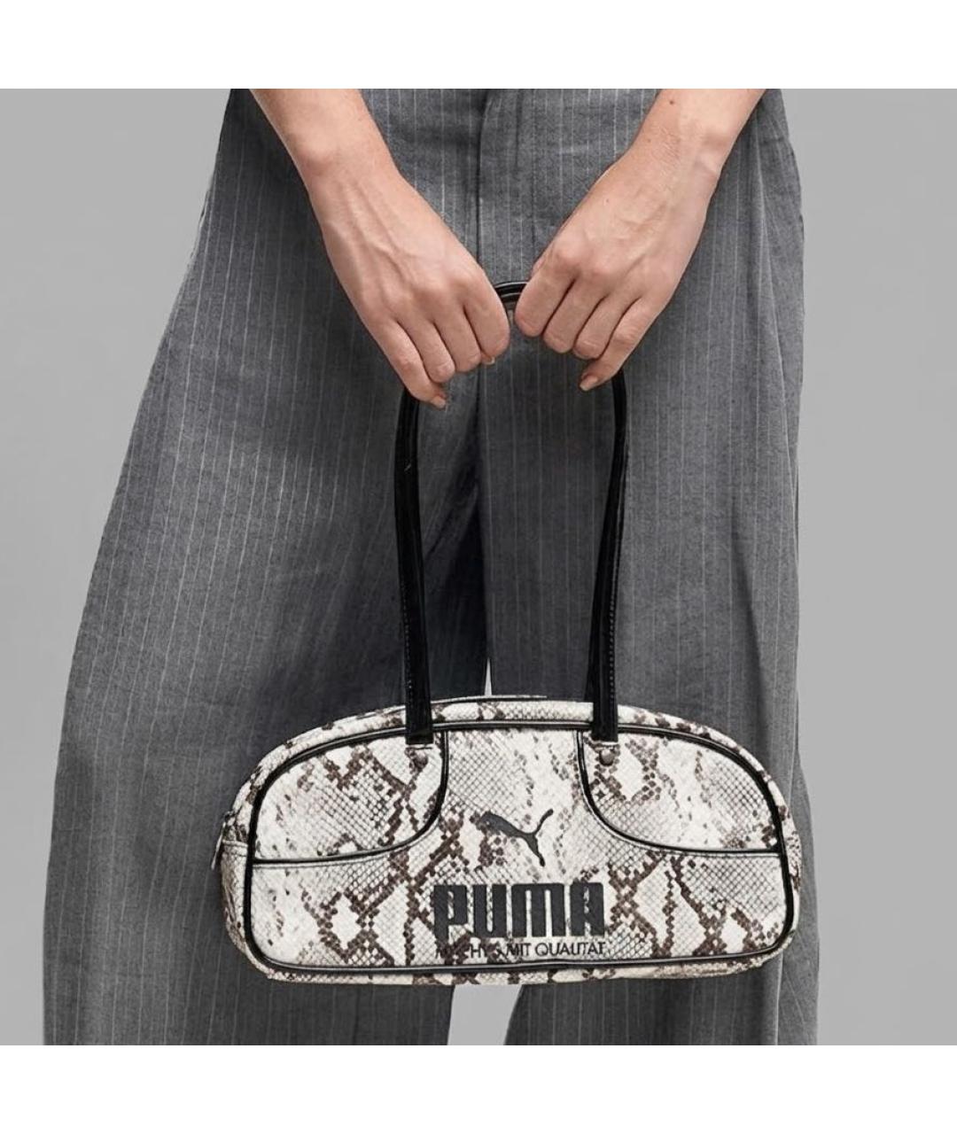 PUMA Бежевая сумка с короткими ручками из искусственной кожи, фото 5