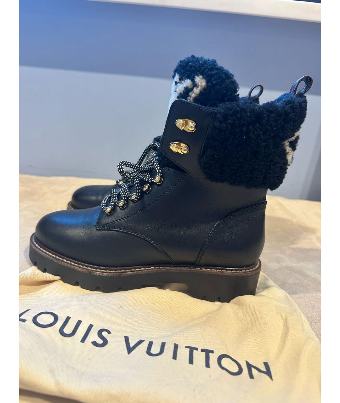 LOUIS VUITTON Черные кожаные ботинки, фото 5