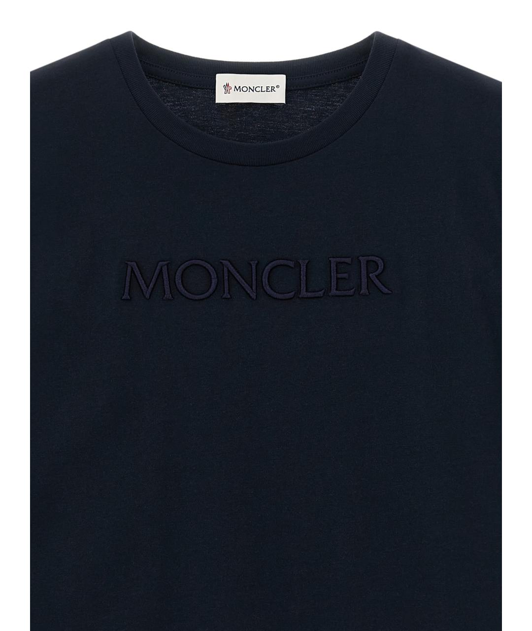 MONCLER ENFANT Темно-синий хлопковый детская футболка / топ, фото 3