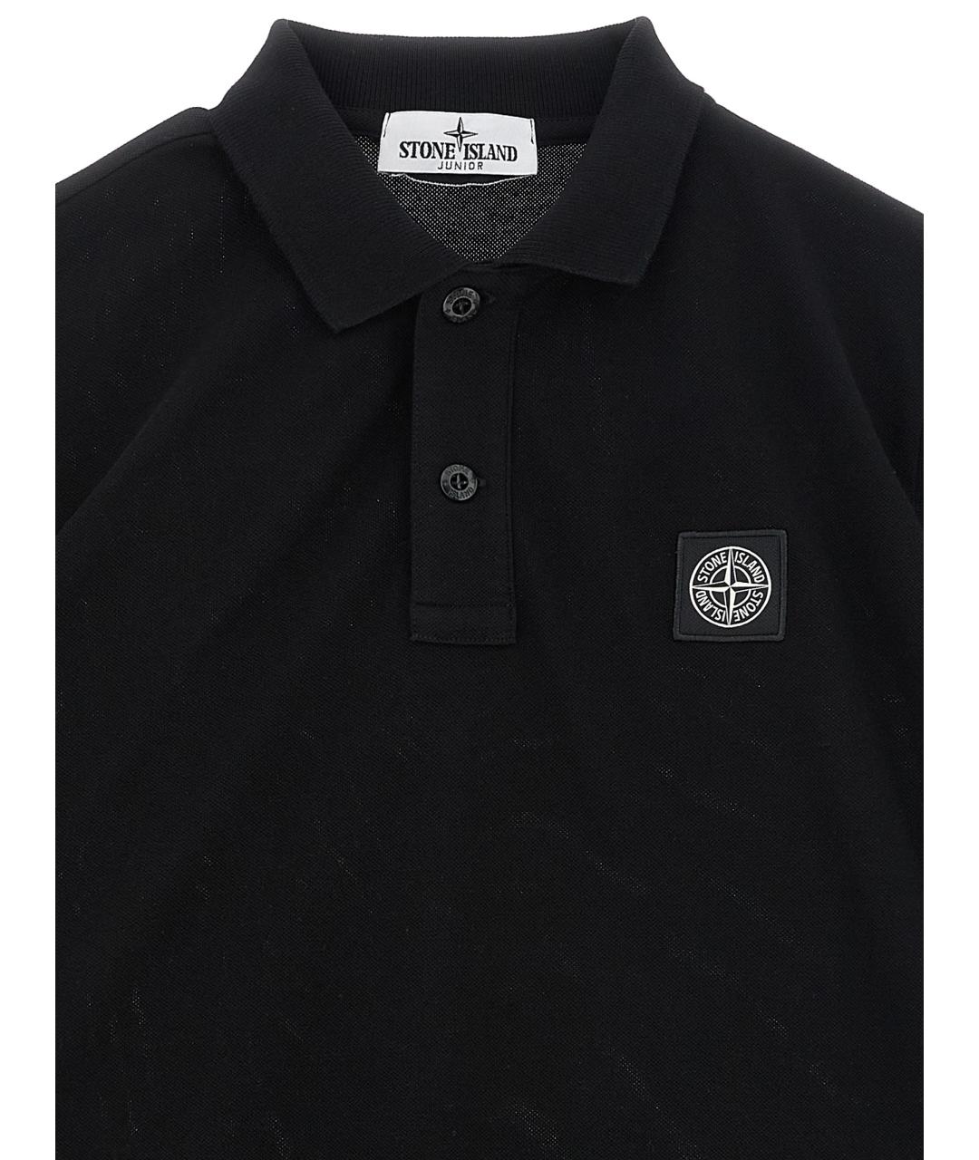 STONE ISLAND Черная хлопковая детская футболка, фото 3