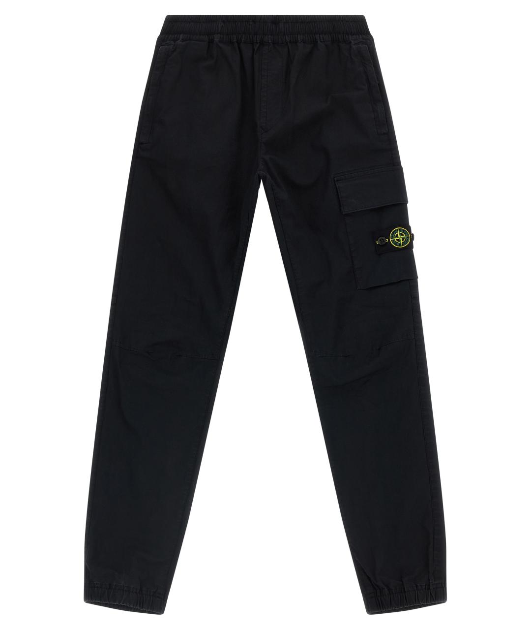 STONE ISLAND Темно-синие хлопковые брюки и шорты, фото 1