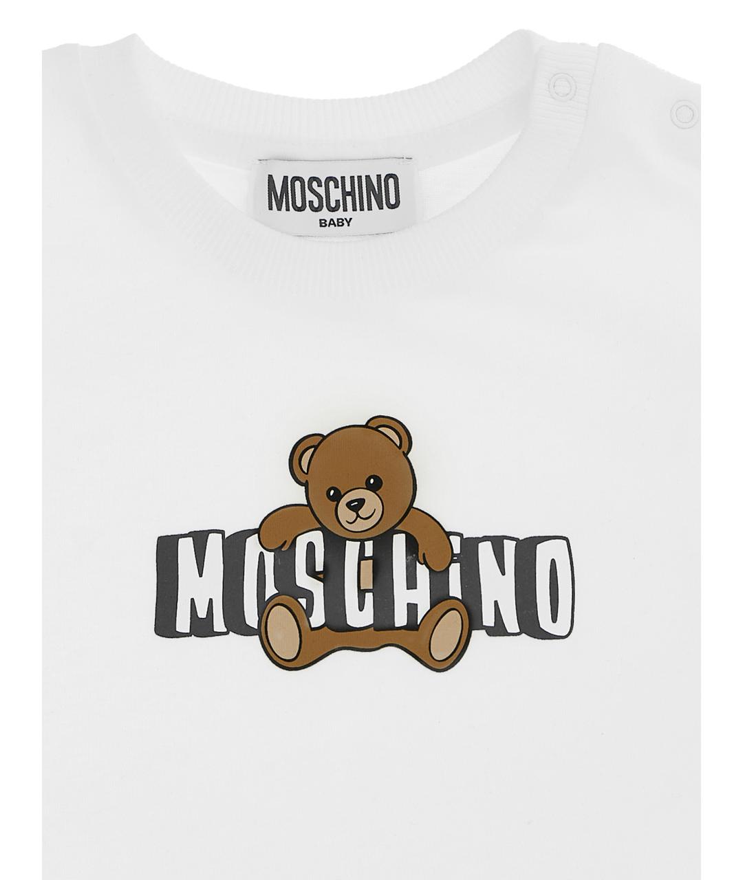 MOSCHINO BABY Белый хлопковый комплект, фото 4