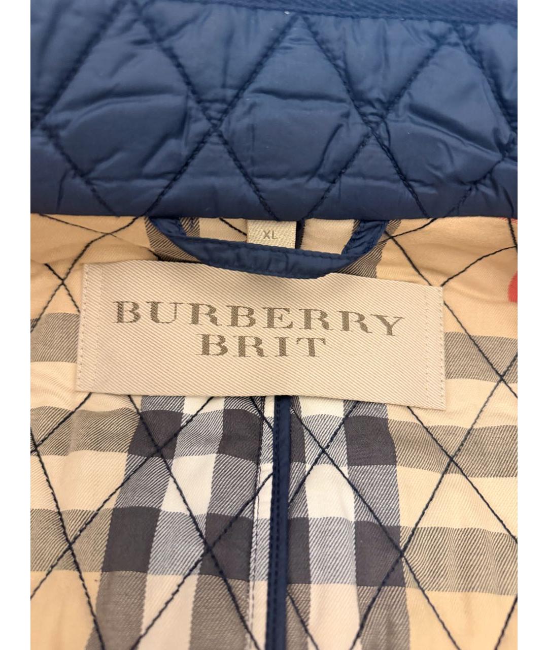 BURBERRY Темно-синяя полиэстеровая куртка, фото 3