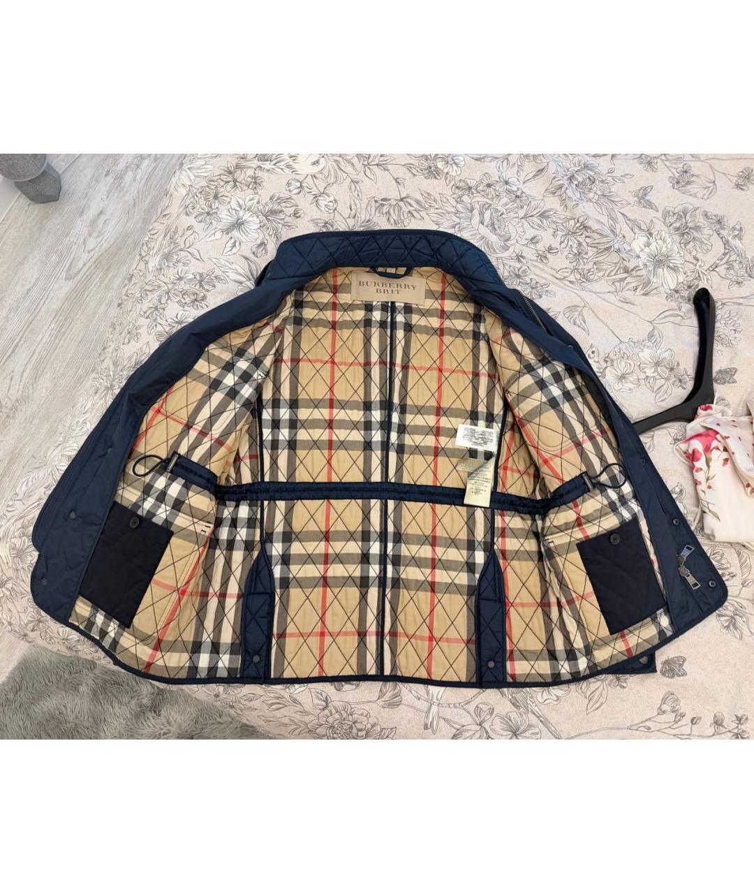 BURBERRY Темно-синяя полиэстеровая куртка, фото 7