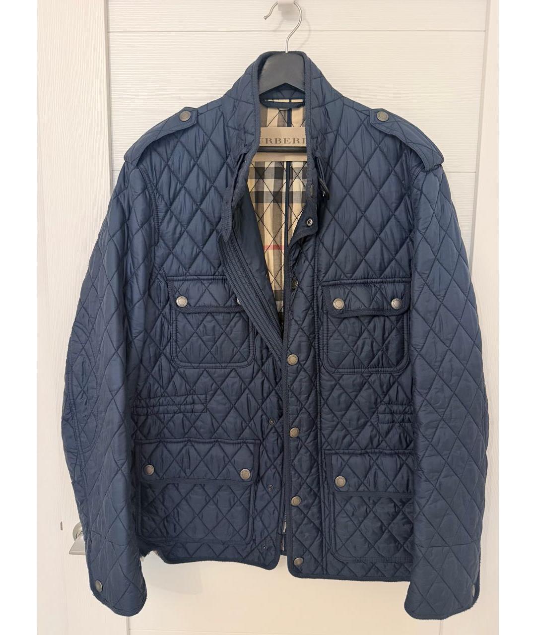 BURBERRY Темно-синяя полиэстеровая куртка, фото 9
