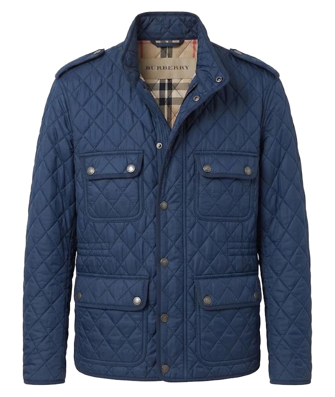 BURBERRY Темно-синяя полиэстеровая куртка, фото 1