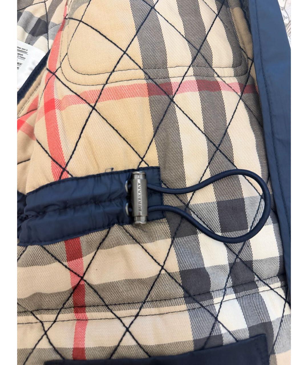 BURBERRY Темно-синяя полиэстеровая куртка, фото 8