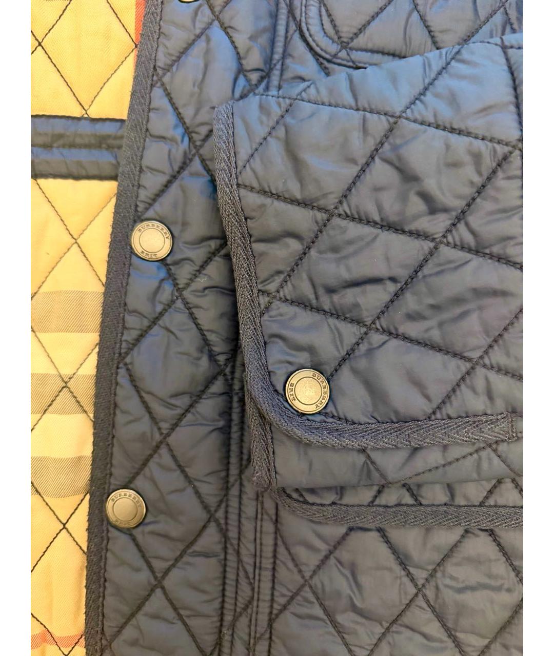 BURBERRY Темно-синяя полиэстеровая куртка, фото 4