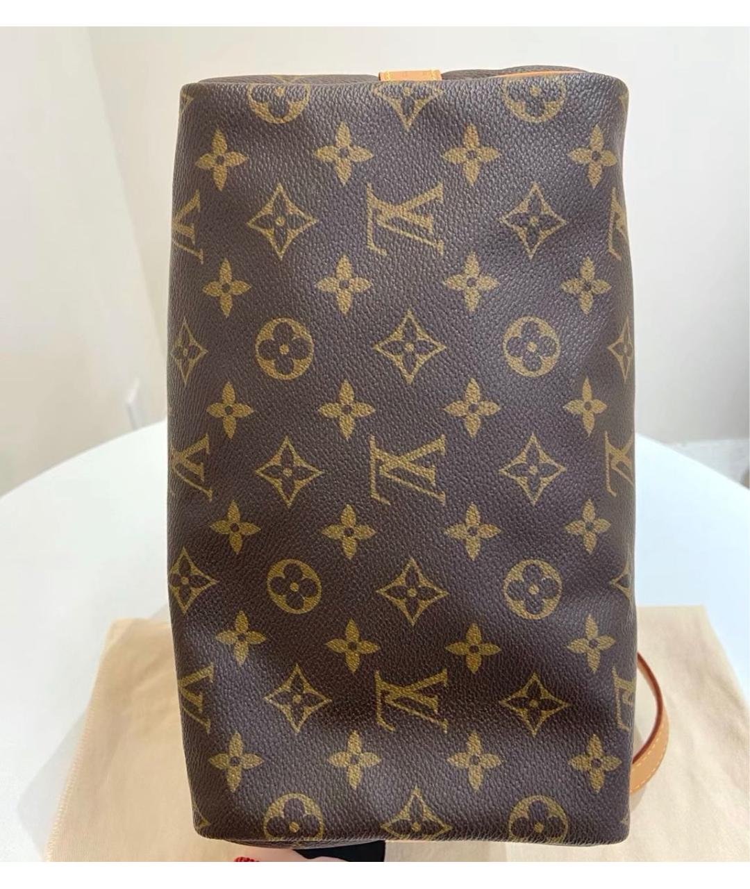 LOUIS VUITTON Коричневая сумка с короткими ручками из канвы, фото 5