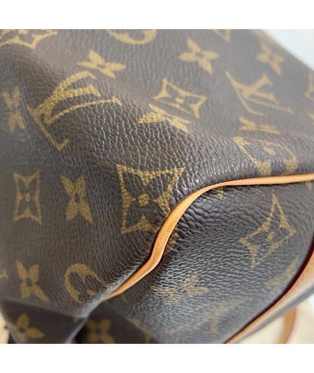 LOUIS VUITTON Коричневая сумка с короткими ручками из канвы, фото 6
