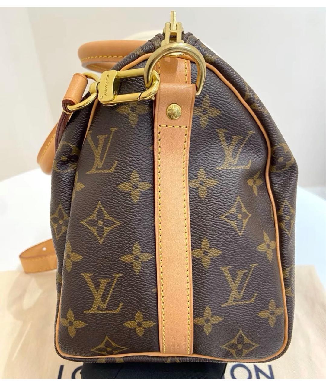LOUIS VUITTON Коричневая сумка с короткими ручками из канвы, фото 3