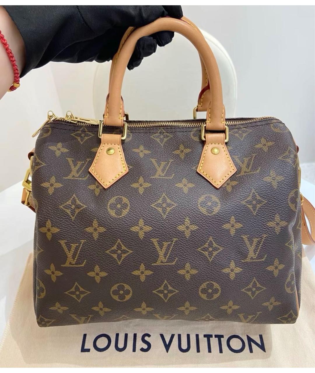LOUIS VUITTON Коричневая сумка с короткими ручками из канвы, фото 7