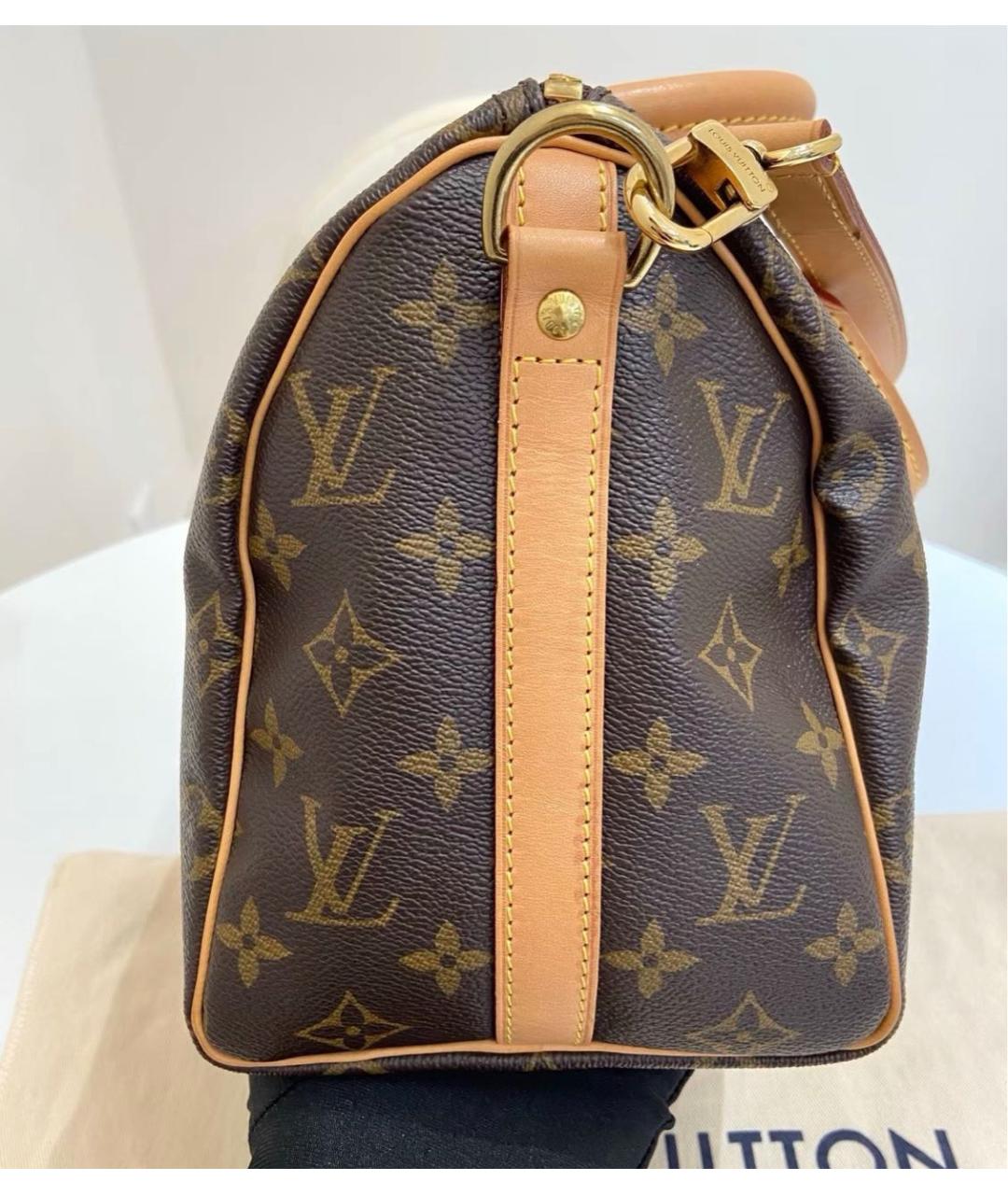 LOUIS VUITTON Коричневая сумка с короткими ручками из канвы, фото 4