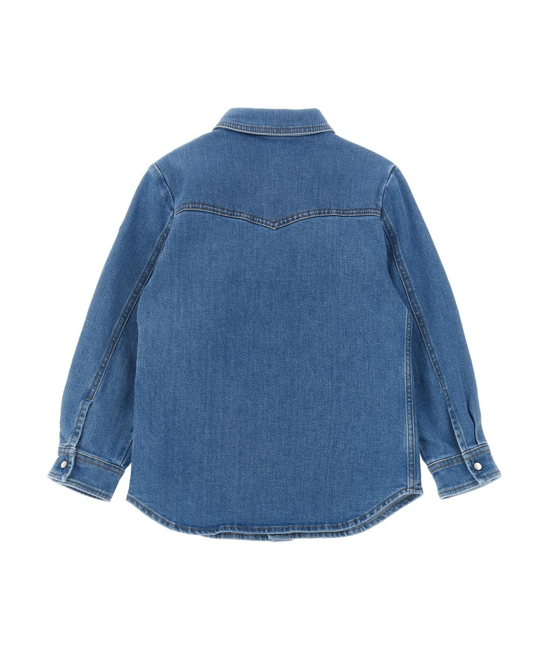 MONCLER ENFANT Синяя хлопковая детская рубашка, фото 2
