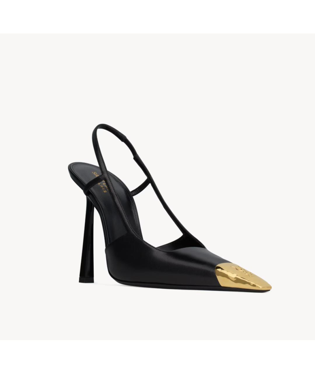 SAINT LAURENT Черные кожаные туфли, фото 3