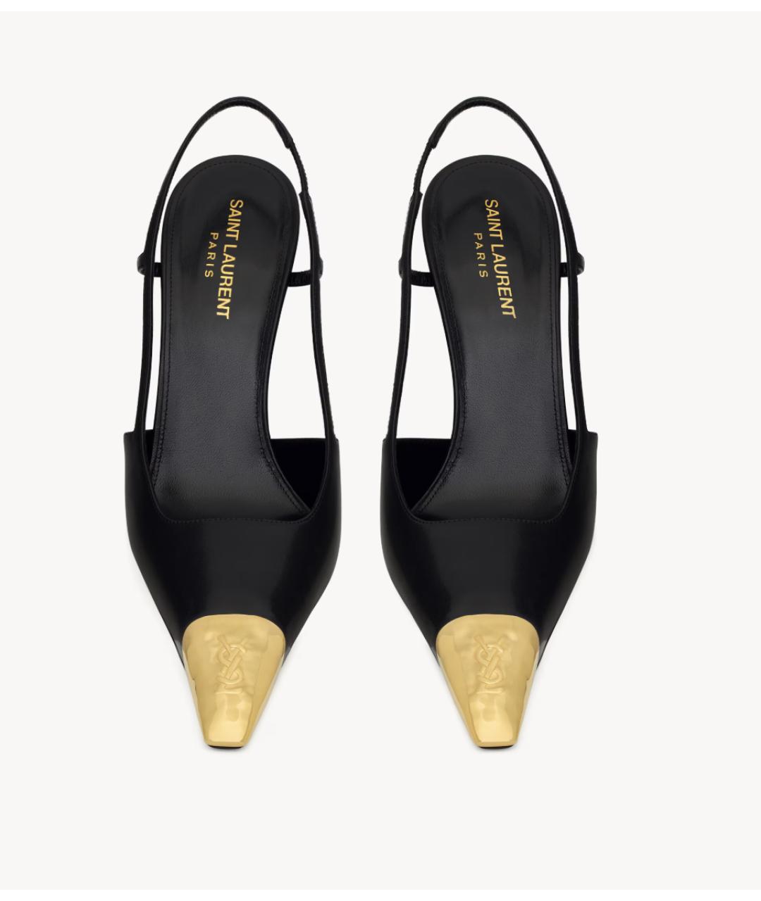 SAINT LAURENT Черные кожаные туфли, фото 4