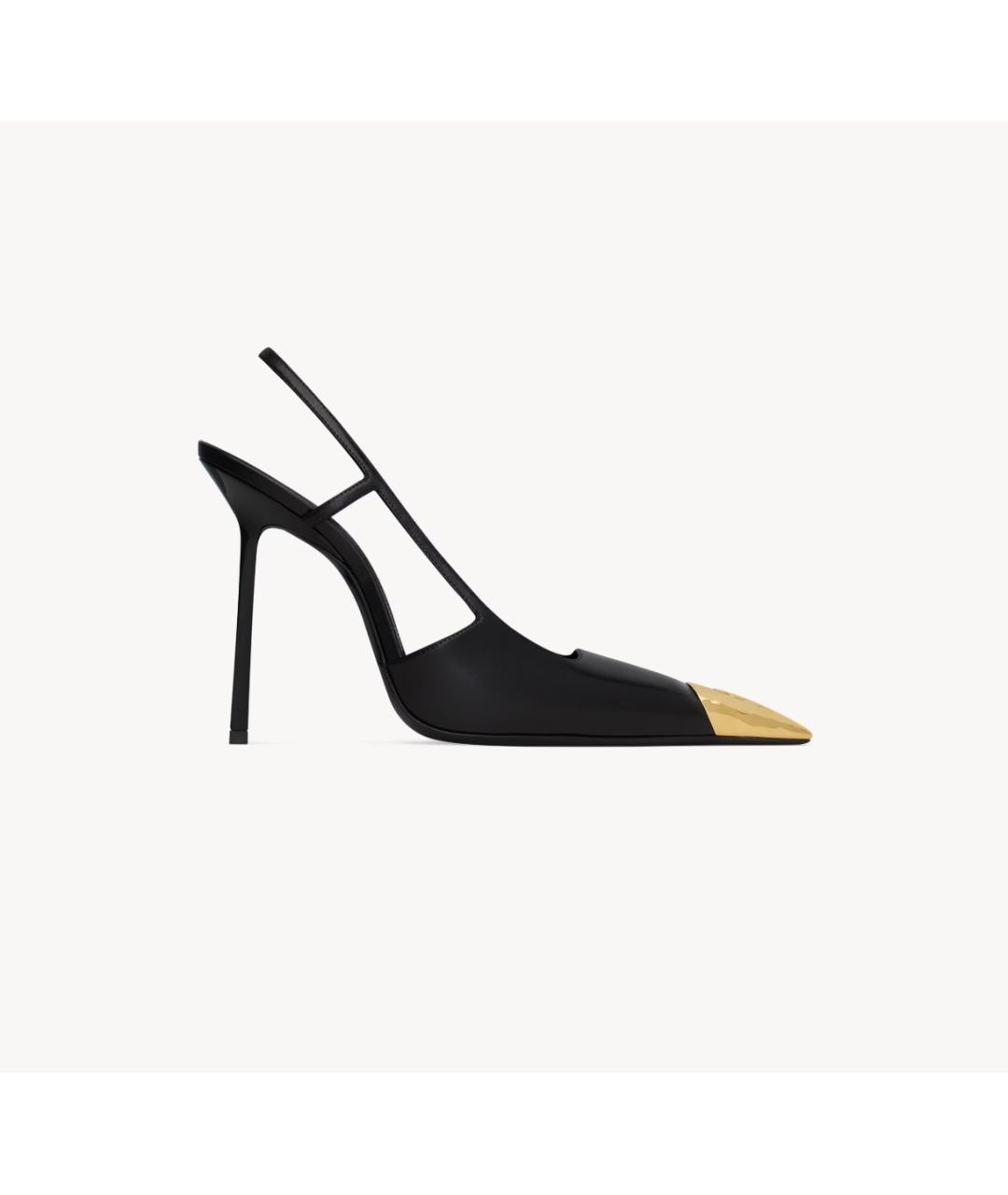 SAINT LAURENT Черные кожаные туфли, фото 2