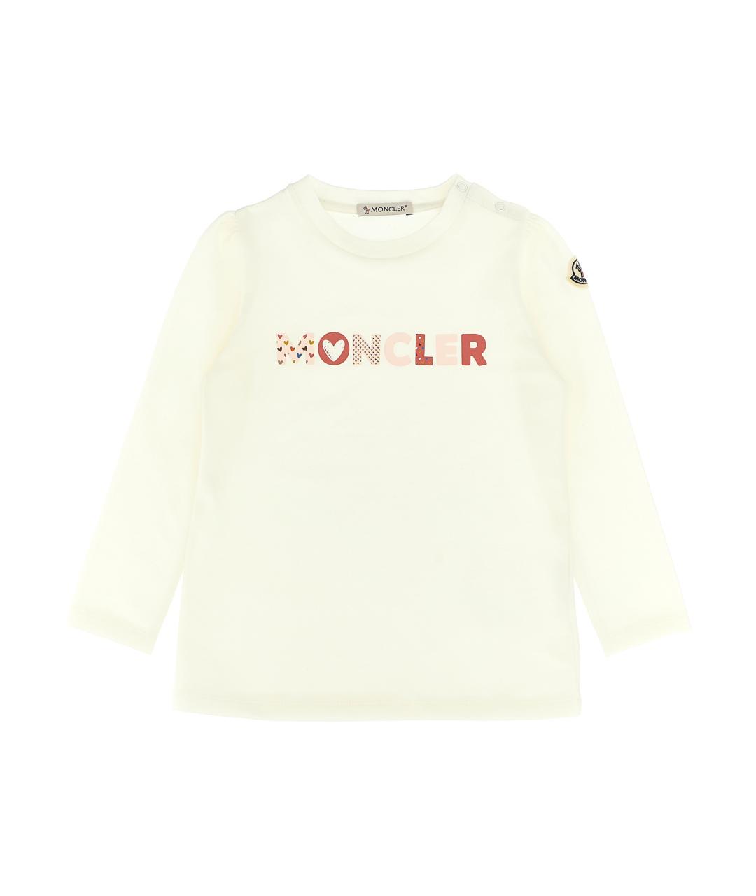 MONCLER ENFANT Белый хлопковый футболка / топ, фото 1
