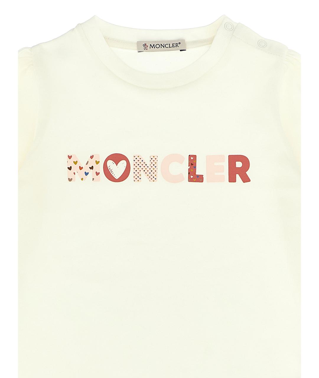 MONCLER ENFANT Белый хлопковый футболка / топ, фото 3