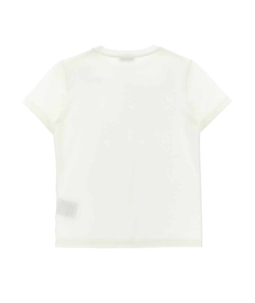 MONCLER ENFANT Белая хлопковая детская футболка, фото 2