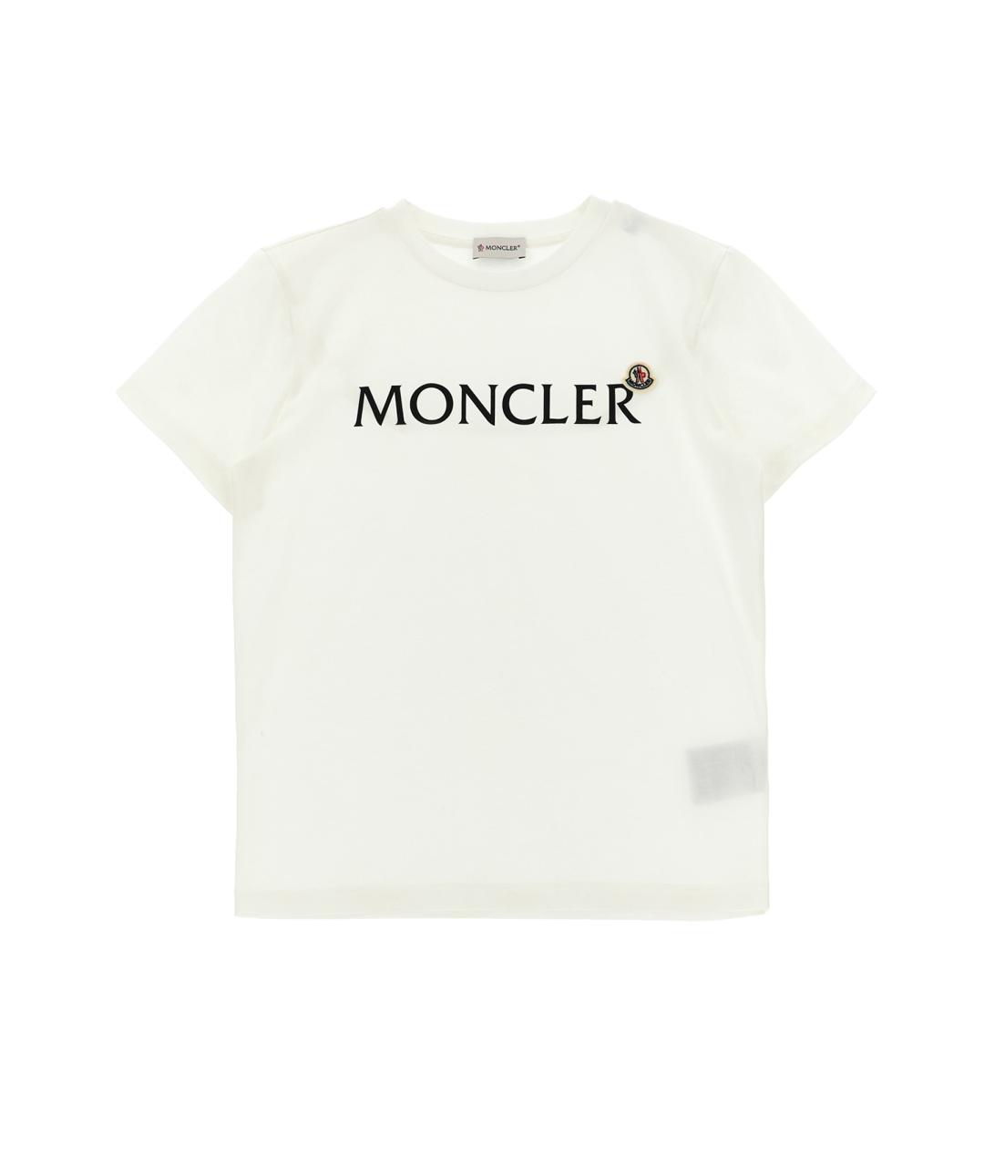 MONCLER ENFANT Белая хлопковая детская футболка, фото 1