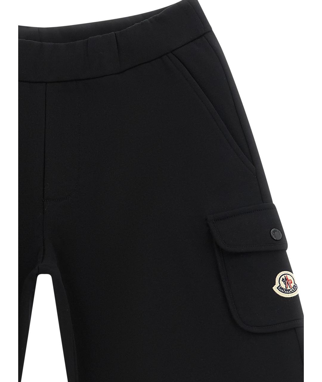 MONCLER ENFANT Черные хлопковые брюки и шорты, фото 3
