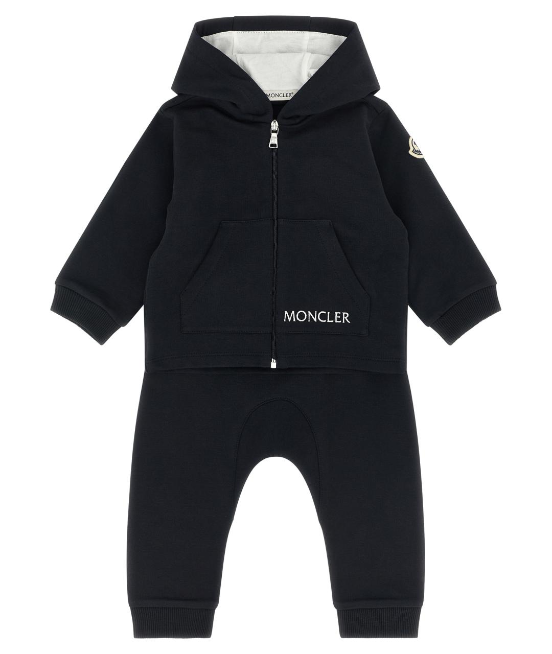 MONCLER ENFANT Темно-синий хлопковый комплект, фото 1