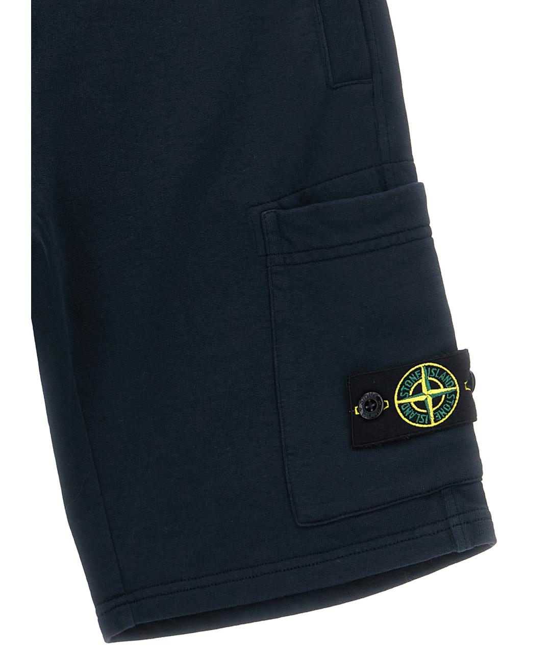 STONE ISLAND Темно-синие хлопковые брюки и шорты, фото 3