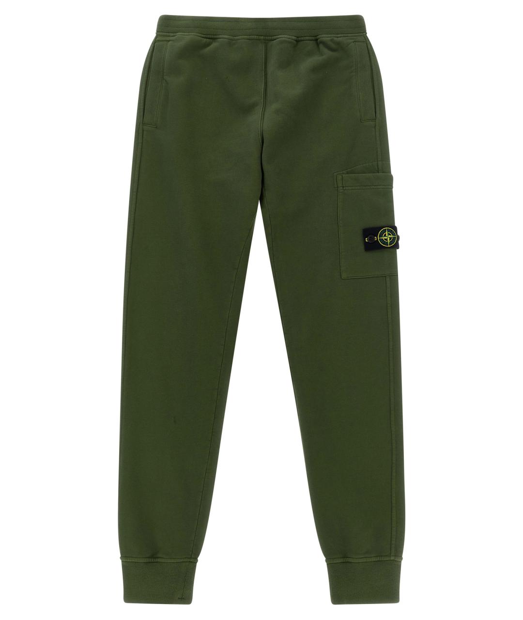 STONE ISLAND Зеленые хлопковые брюки и шорты, фото 1