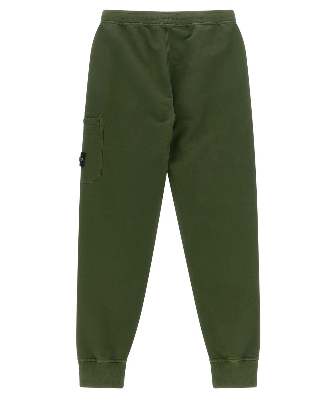 STONE ISLAND Зеленые хлопковые брюки и шорты, фото 2