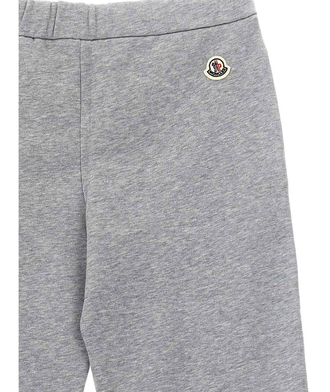 MONCLER ENFANT Серые хлопковые брюки и шорты, фото 3