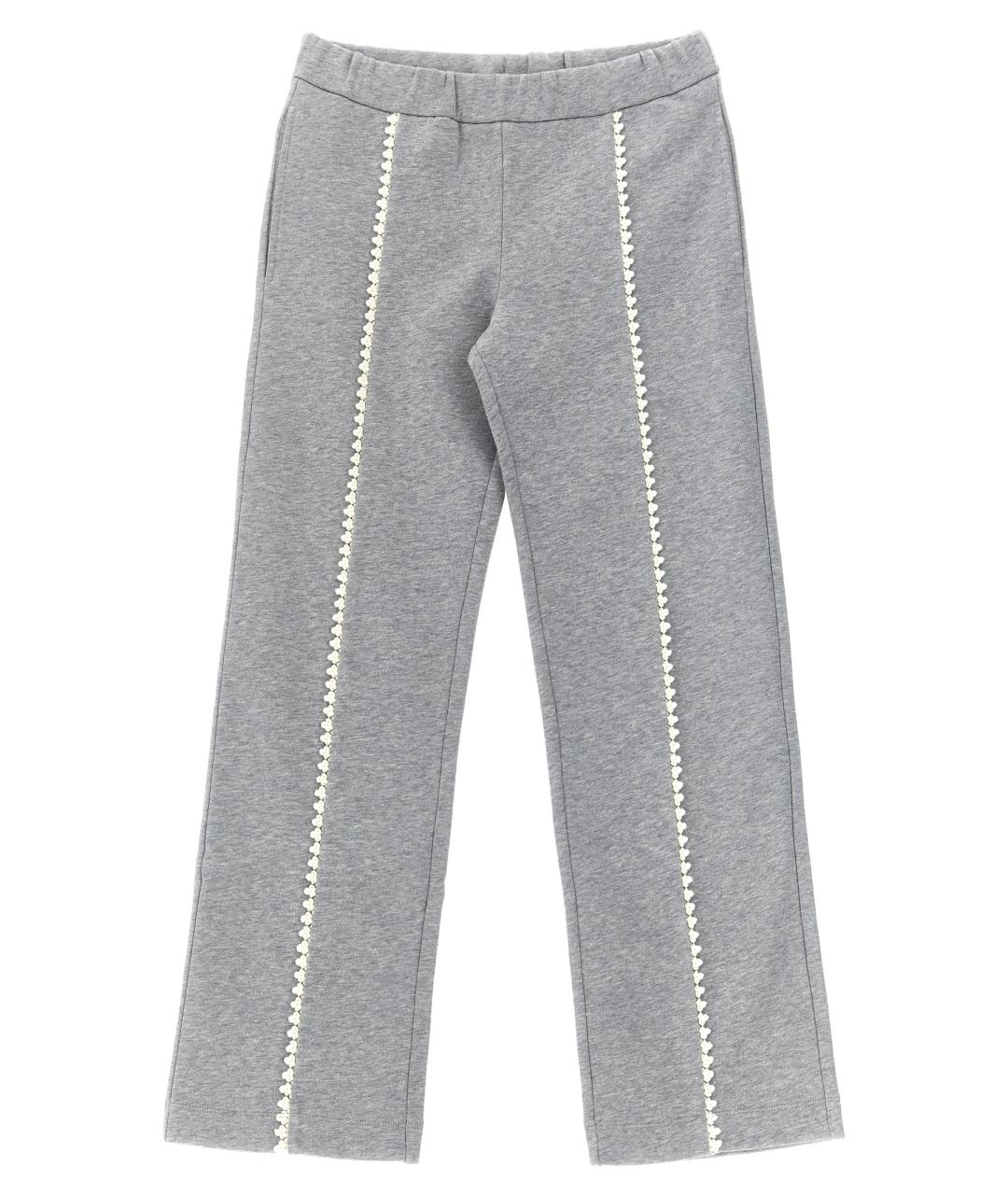 MONCLER ENFANT Серые хлопковые брюки и шорты, фото 1