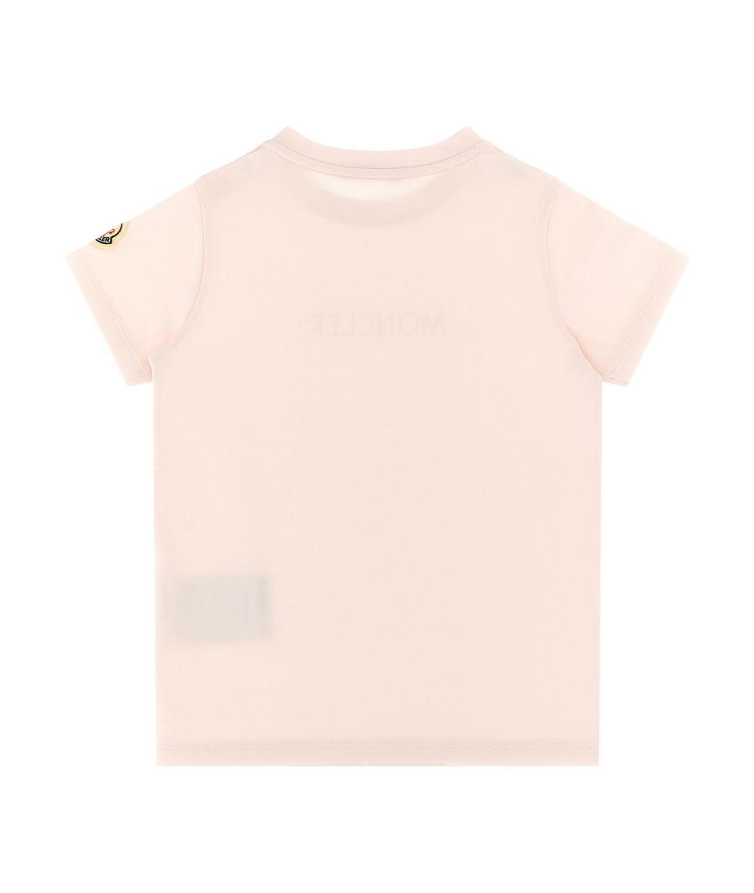MONCLER ENFANT Розовый хлопковый футболка / топ, фото 2