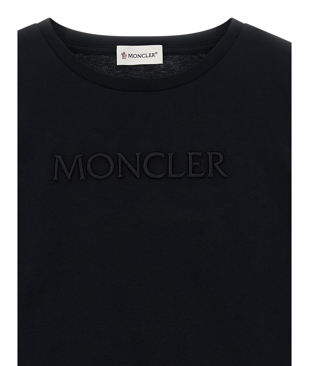MONCLER ENFANT Черный хлопковый детская футболка / топ, фото 3