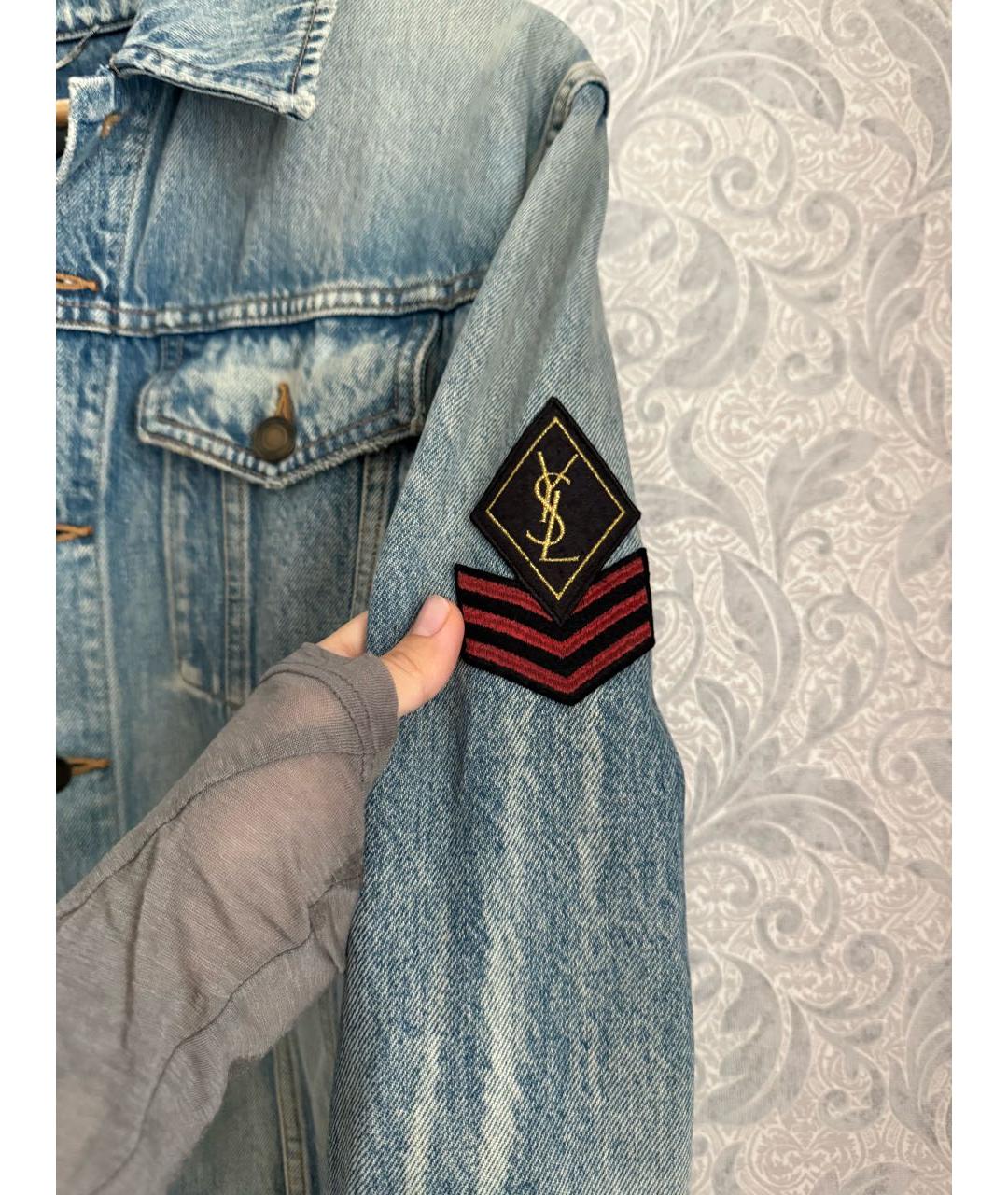 SAINT LAURENT Голубая деним куртка, фото 3