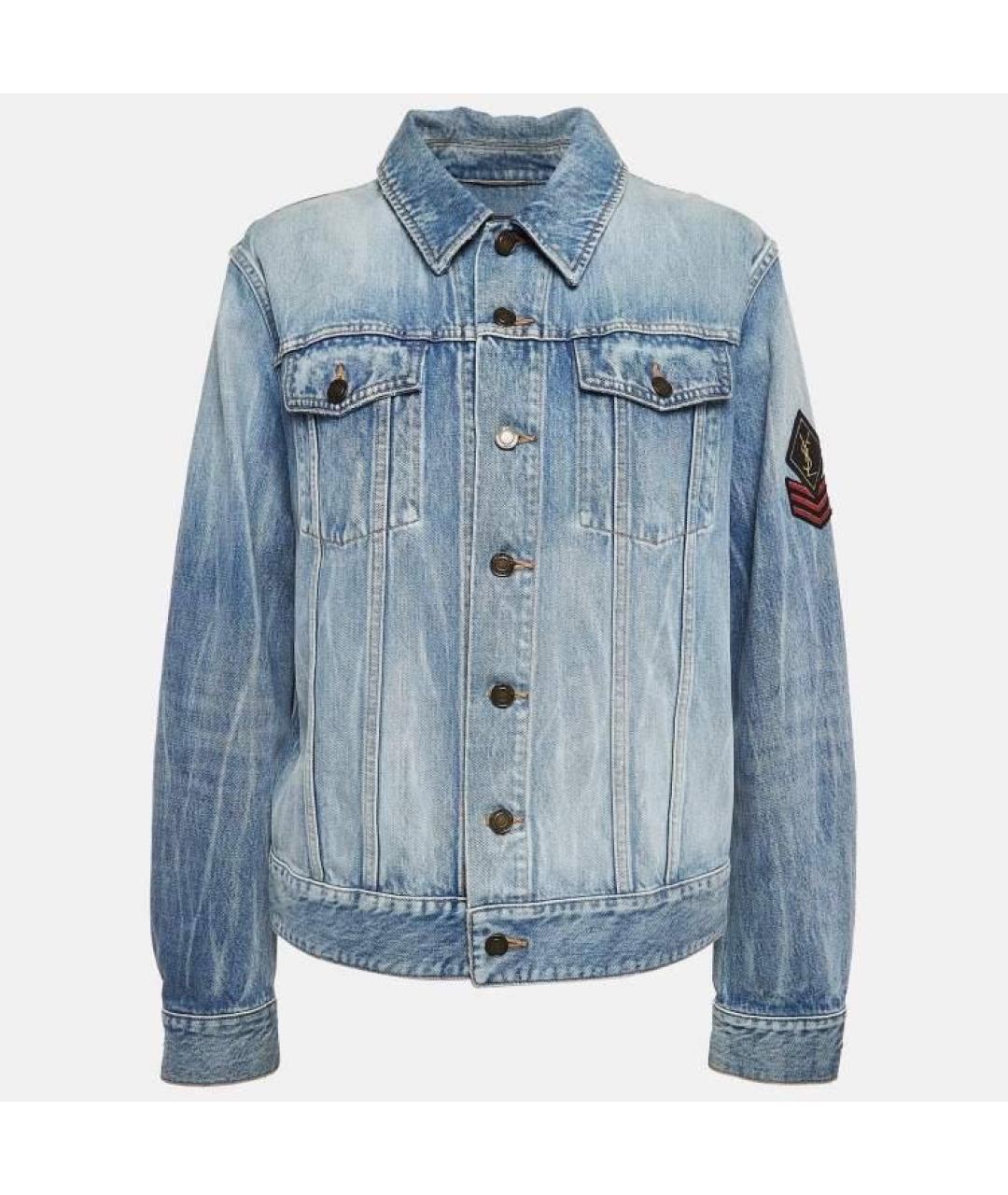 SAINT LAURENT Голубая деним куртка, фото 1