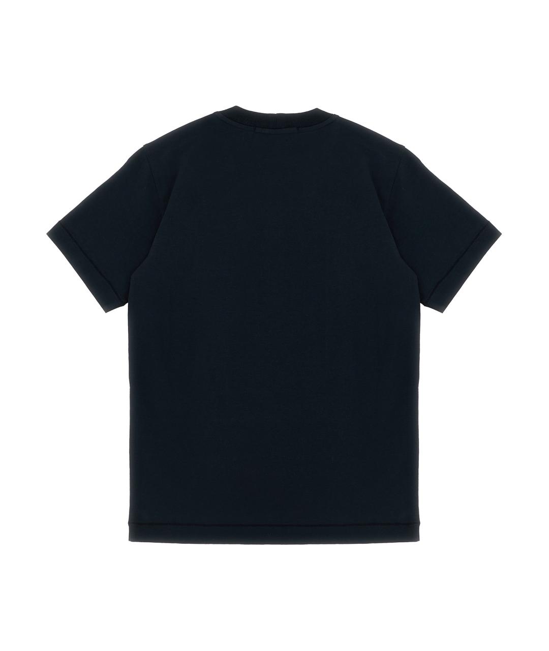 STONE ISLAND JUNIOR Черная хлопковая детская футболка, фото 2