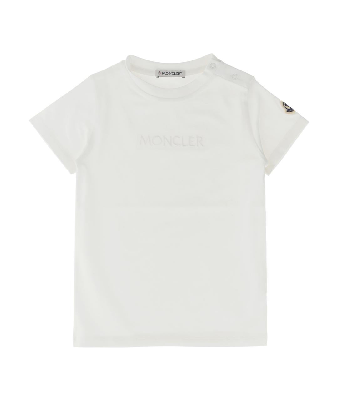MONCLER ENFANT Белый хлопковый футболка / топ, фото 1