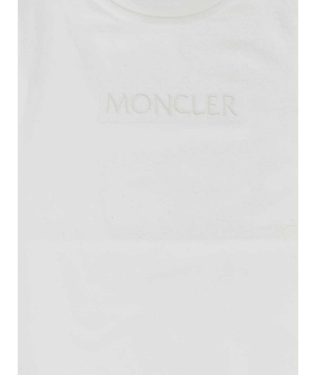 MONCLER ENFANT Белый хлопковый футболка / топ, фото 3
