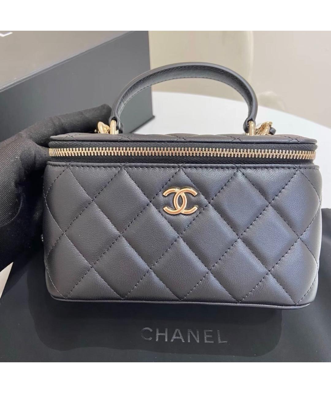 CHANEL Черная кожаная сумка через плечо, фото 8