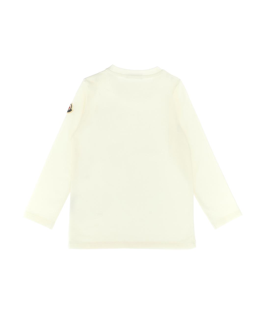 MONCLER ENFANT Белый хлопковый футболка / топ, фото 2