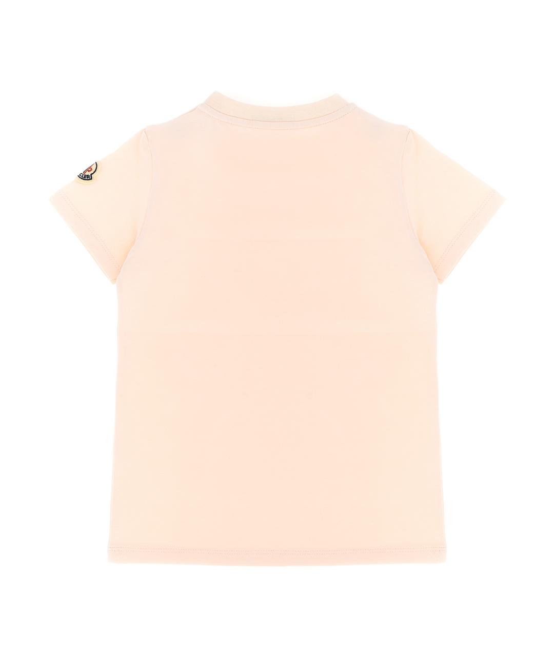 MONCLER ENFANT Розовый хлопковый футболка / топ, фото 2