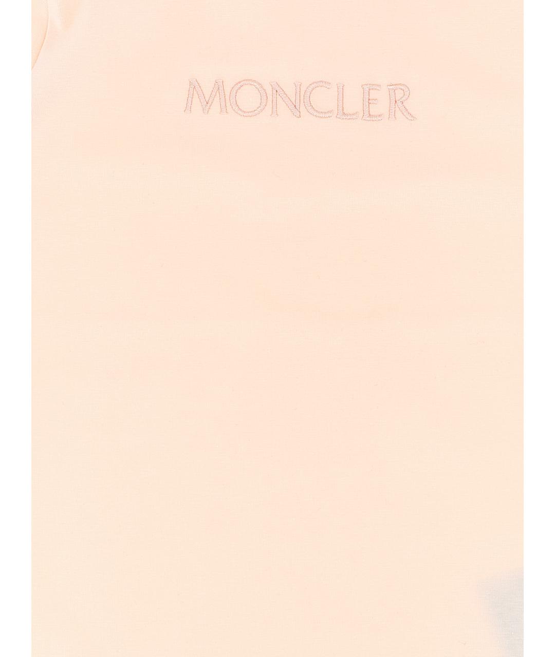 MONCLER ENFANT Розовый хлопковый футболка / топ, фото 3