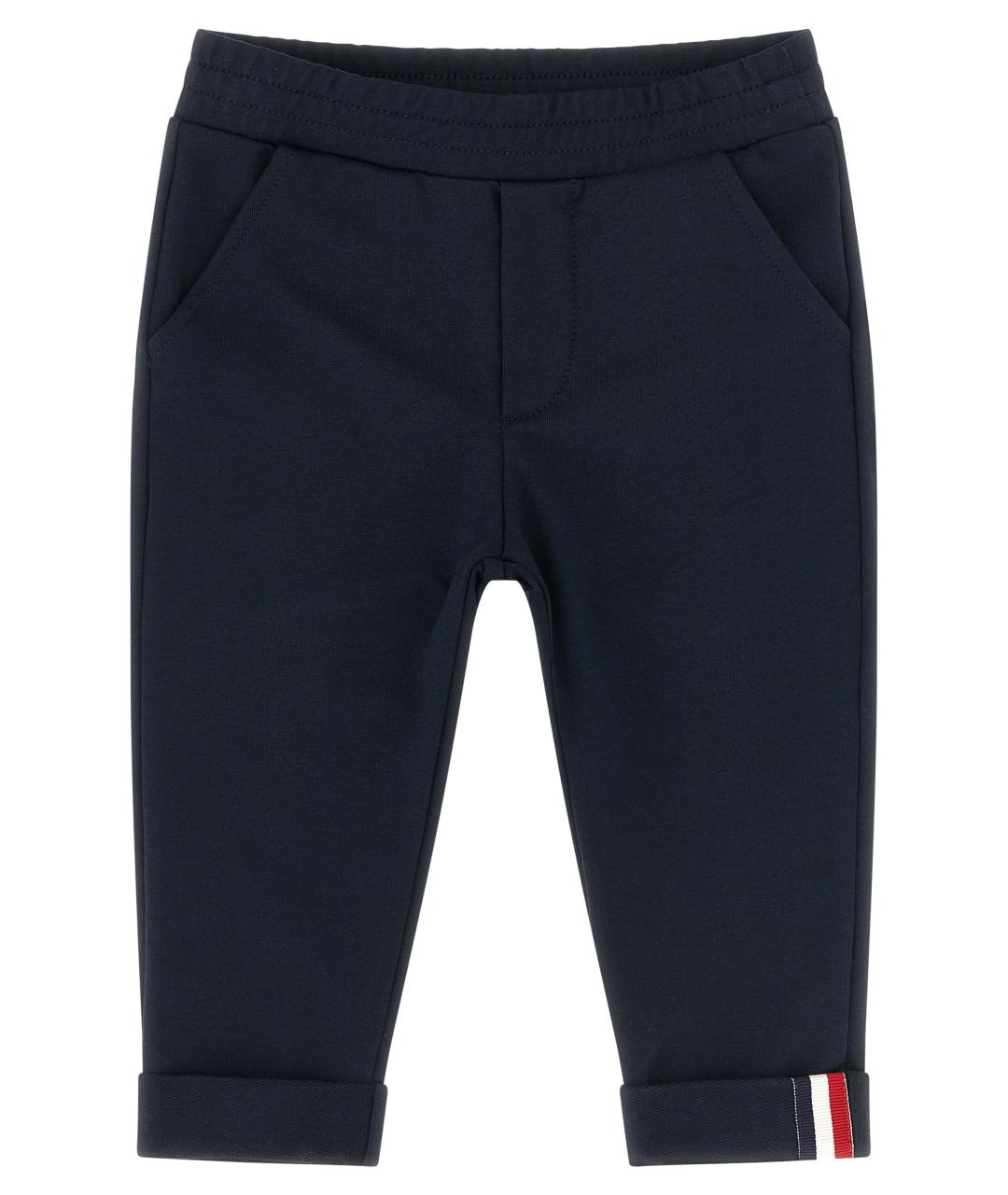 MONCLER ENFANT Темно-синие хлопковые брюки и шорты, фото 1