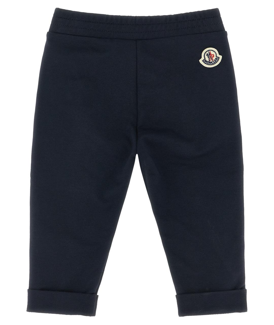 MONCLER ENFANT Темно-синие хлопковые брюки и шорты, фото 2